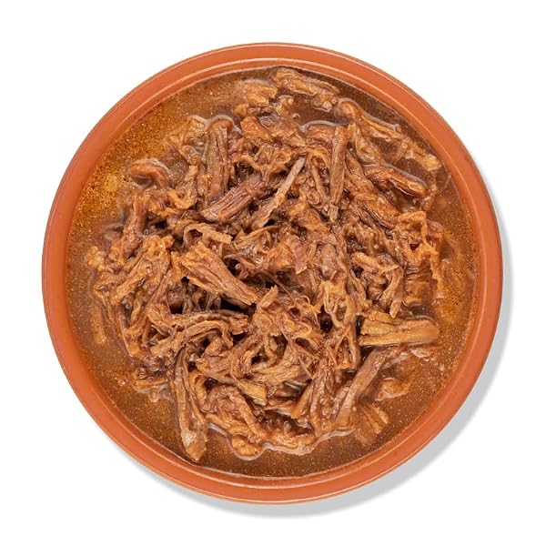 ISADORA FULLY COOKED BARBACOA MEXICAN STYLE MEAT 15 OZ, READY-TO-EAT MEAL, SEASONED SHREDDED BEEF, INSTANT MEAL, SHELF STABLE MEAT