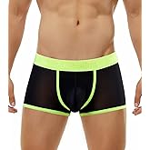 JINSHI Men’s Bulge Pouch Underwear Sexy Silk Sheer Underwear for Men Ultra Thin Dual Pouch Male Panties M L XL 2XL 3XL