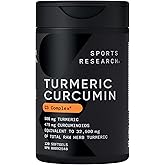 Turmeric Curcumin C3® Complex 500mg, Enhanced with Black Pepper & Organic Coconut Oil for Better Absorption; Non-GMO & Gluten