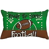 AVOIN colorlife Ready for Some Football Throw Pillow Cover, 12 x 20 Inch American Football Game Cushion Case Decoration for Sofa Couch
