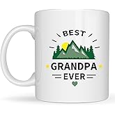 Dokazu Grandfather Coffee Mug Best Grandpa Ever Papa Dad Dady Gift idea Father's day Birthday Christmas White Ceramic Cup 11oz
