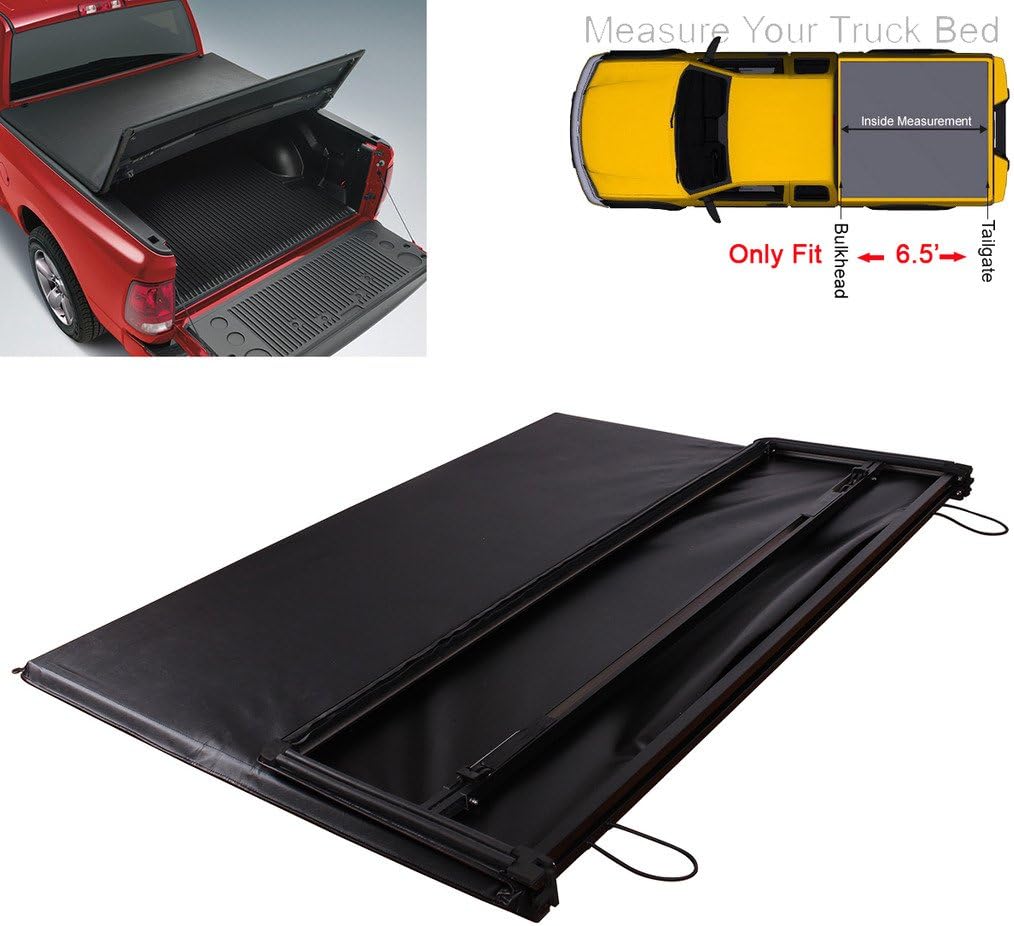 Amazon Com Raftudrive Soft Tri Fold Tonneau Cover Fit 2005 2011 Dodge Dakota Quad Cab W O Utility Track 6 5 Ft Short Bed 2006 2008 Mitsubishi Raider 6 5ft Short Bed Automotive