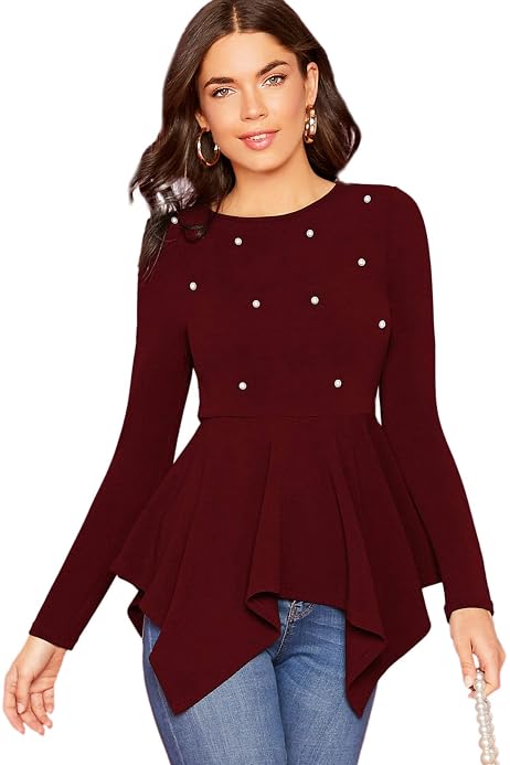 Elegant Flounce Long Sleeve Split Hem 