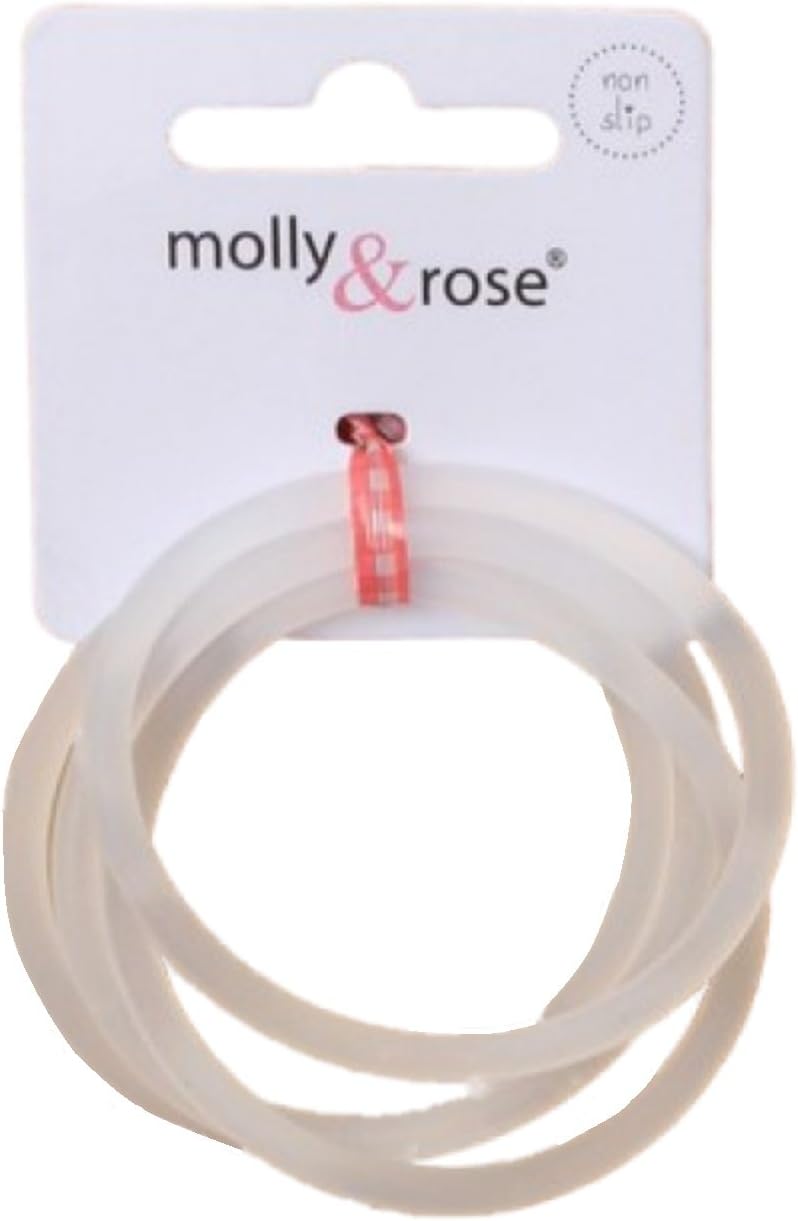 Set of 4 Clear Silicone Non Slip Hair Elastics Bobbles Bands