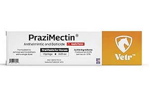 vetr Horse Intestinal Support Paste PraziMectin - Apple Flavor - 0.225 oz Syringe - for Horses up to 1320 lbs