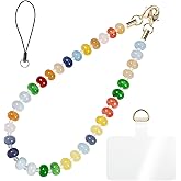 CH.YISHI Handmade Natural Stone Beaded Charm Cell Phone Camera Lanyard, Hands-Free Wrist Strap, Phone Chain Keychain String