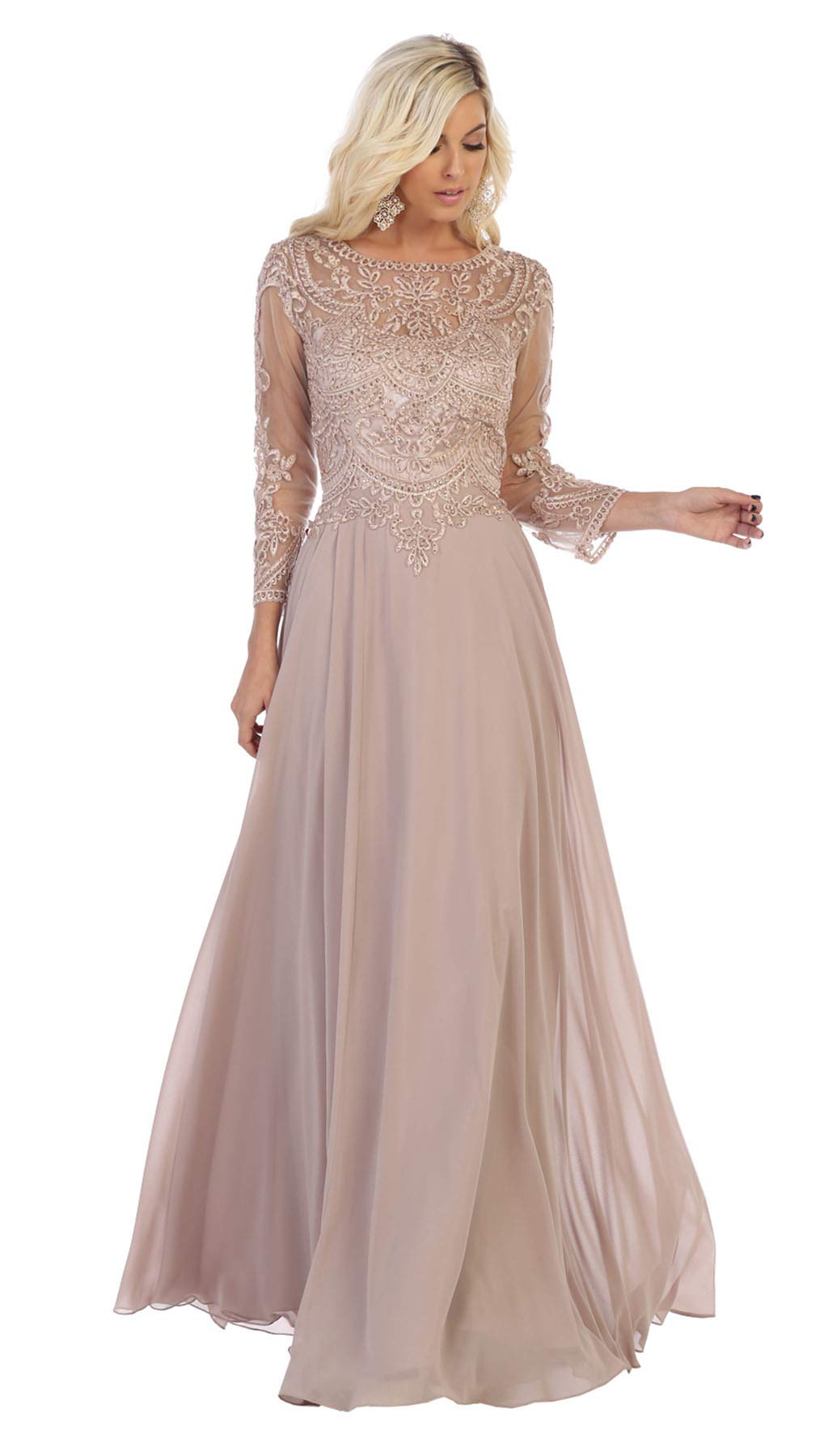 mocha mother of the bride dress