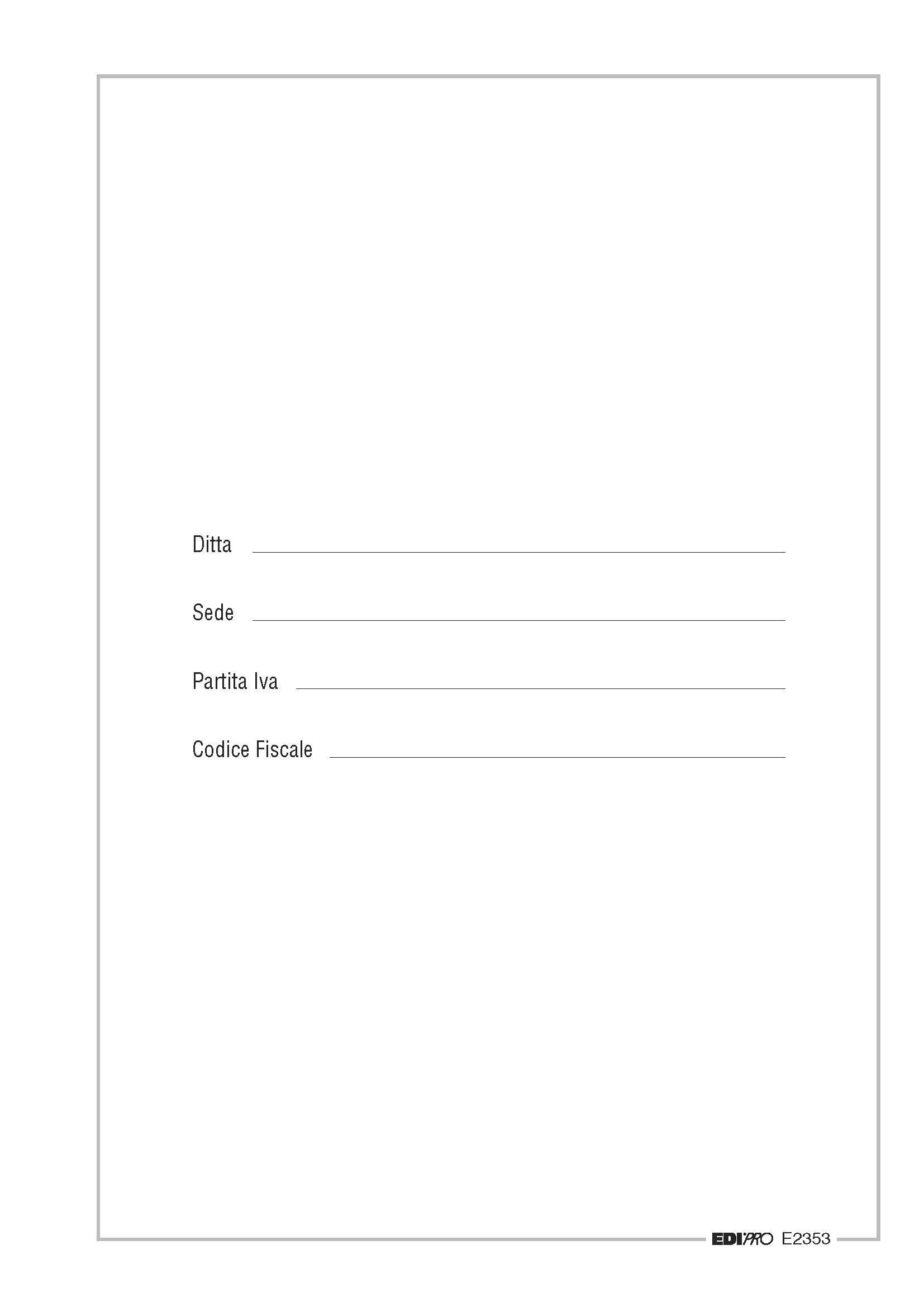 EDIPRO - E2353 - Mobile Sheets for Social Books in White Paper gr. 90 with Frame - 100 Numbered Sheets (1-200) f.to 31x24,5