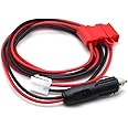 Kymate Car Cigarette Power Cable for ICOM YAESU Kenwood Mobile Radio T-Shape Connector TM261 TM742 IC-F211S IC-F610 FT1802 FT1807 FT7800 FT7900