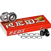 Bones Super Reds Skateboard Bearings 8 pk w/Spacers &amp; Washers Bundle