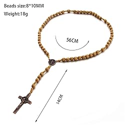 Handmade Wooden Wood Beads Catholic Rosary Crucifix