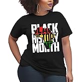 Qskall Black History Month Shirt for Women Africa Map Tshirt African-American Tee Shirts