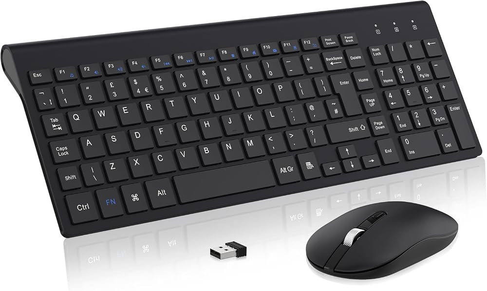 Cimetech Wireless Keyboard and Mouse 2.4G UK Layout Numeric Keypad USB