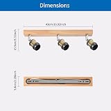 ANWIO Retro Ceiling Light Fitting 3 Way E27 Adjustable Golden Spotlight view 6