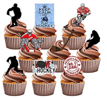 Dekoracje I Figurki Do Ciast Fathers Day Ice Hockey Themed Precut