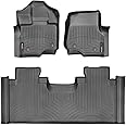 WeatherTech Custom Fit FloorLiners for Ford F-150 Raptor, F-150 (Extended Cab, Bucket Seats) - 1st & 2nd Row (44697-1-3), Black