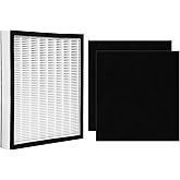 Abeskch HEPA Replacement Filter Kit - 1 HEPA Filters & 2 Carbon Filters Compatible with Oreck WK01234QPC, Oreck Air 94 filter Fits Airvantage WK10002QPC, WK10052QPC Air Purifier Filter