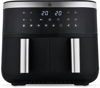Swan Dual Basket Digital Air Fryer 7.6L 2850W Black