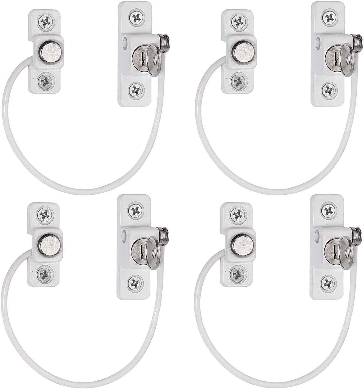 Window Security Guard Pin Lock Set for Sliding Doors & Windows- Pack of 4, 7.3in