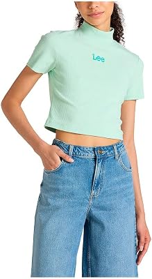 Women's Rib Shrunken T-Shirt Seaglass, S