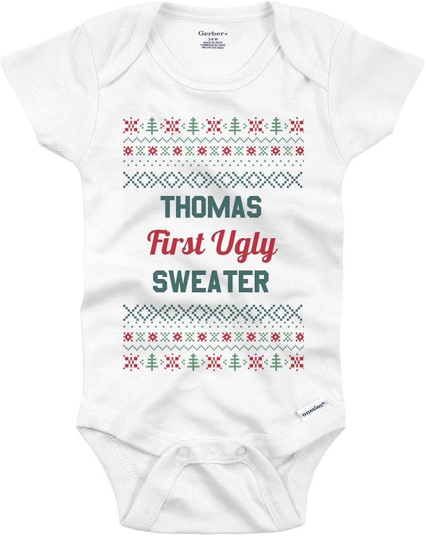 ugly sweater baby onesie