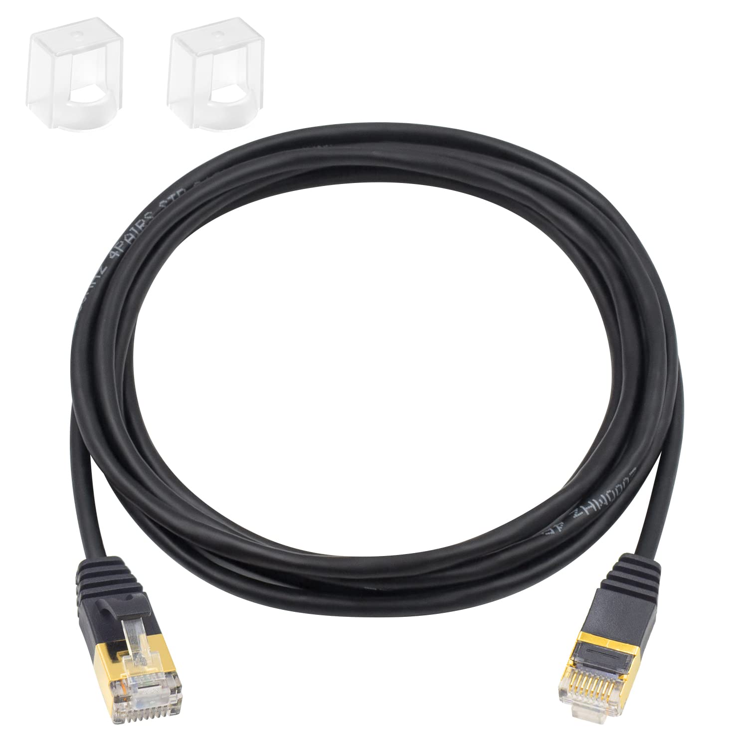 Duttek Cat8 Ethernet Cable, 40Gbps 2000Mhz RJ45 Male to Male Extender RJ45 Ethernet Cable with Gold Plated Head RJ45 Ethernet Connectors for Laptop, Switch, Desktop, 2m