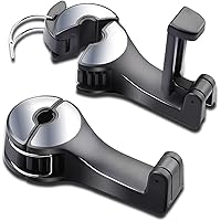 SCOVVORD Car Headrest Hidden Hook with Phone Holder, Car Seat Hooks for Purses and Bags, Universal 360° Rotation Headrest Hoo
