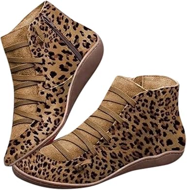 Amazon Com Womens Walking Arch Support Boots Leather Comfort