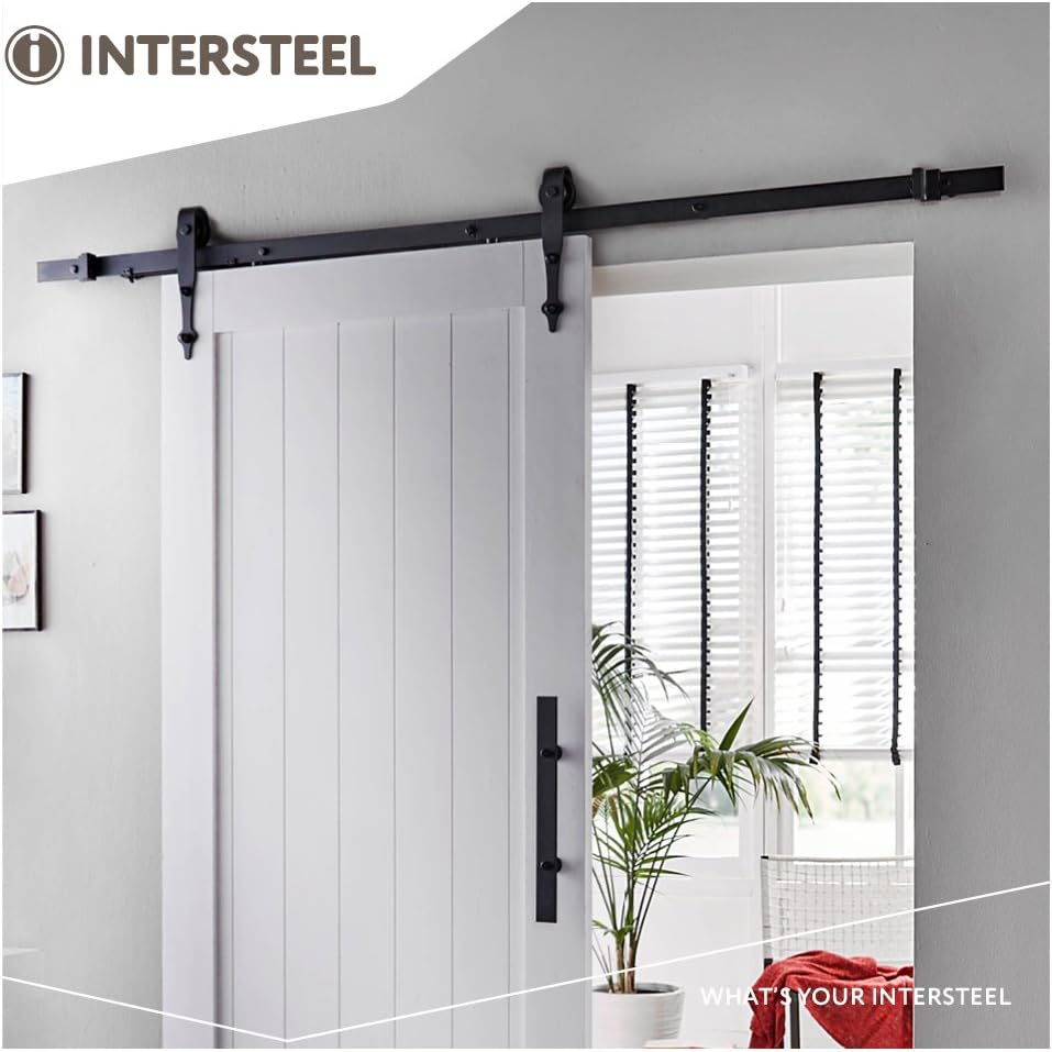 Intersteel Basic Matt Black Sliding Door System for Barn Wood Door ...