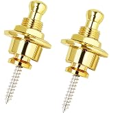 Banworks Quick-Release Locking Strap Buttons Security Straplocks | for Acoustic/Electric Guitars Bass Strat Tele Les Paul Pack of 2 JT/DSBDK-01 Golden