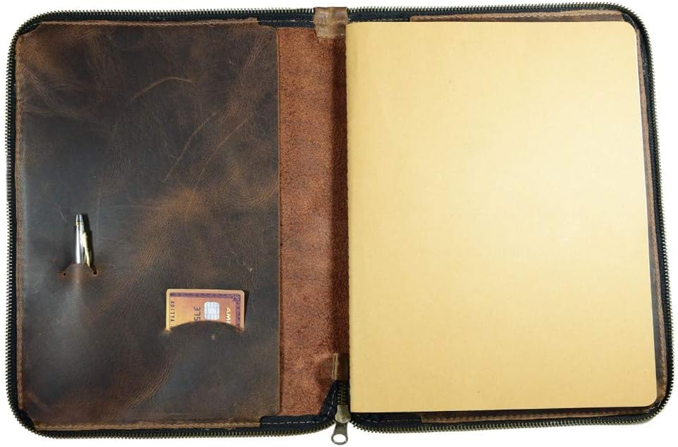 Hide & Drink, Rustic Durable Leather Zippered Journal Cover for Moleskine Notebook, XXL (8.5 x 11 in.), Notebook NOT Included, Cahier Case, Handmade Includes 101 Year Warranty : Bourbon Brown : Office Products