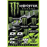 D'cor Visuals Racing Decal Sheet &ndash; 4 Mil Thick Vinyl, Compatible with Monster Energy Style Dirt Bikes &ndash; Includes Fork Stickers &ndash; Green Moto Graphics Kit for MX and Off-Road Motorcycles &ndash;19&rdquo;x12&rdquo;