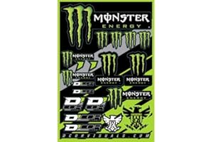 D'cor Visuals Racing Decal Sheet – 4 Mil Thick Vinyl, Compatible with Monster Energy Style Dirt Bikes – Includes Fork Stickers – Green Moto Graphics Kit for MX and Off-Road Motorcycles –19”x12”