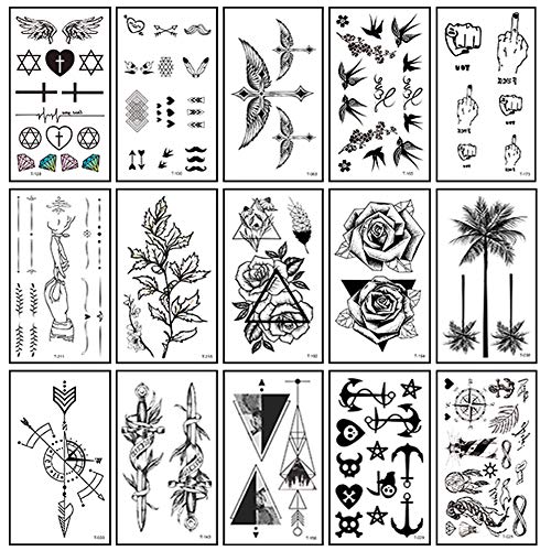 Comdoit Small Temporary Tattoos Stickers Cool Realistic Fake Tattoos