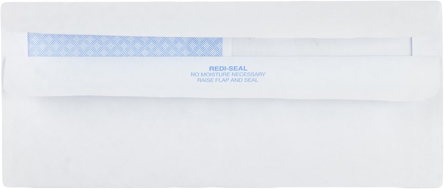 Quality Park #8-5/8 Double Window Security Tinted Check Envelopes with a Self Seal Closure, 24 lb White Wove, 3-5/8 x 8-5/8. 500 per Box (24539) : Forms Envelopes : Office Products