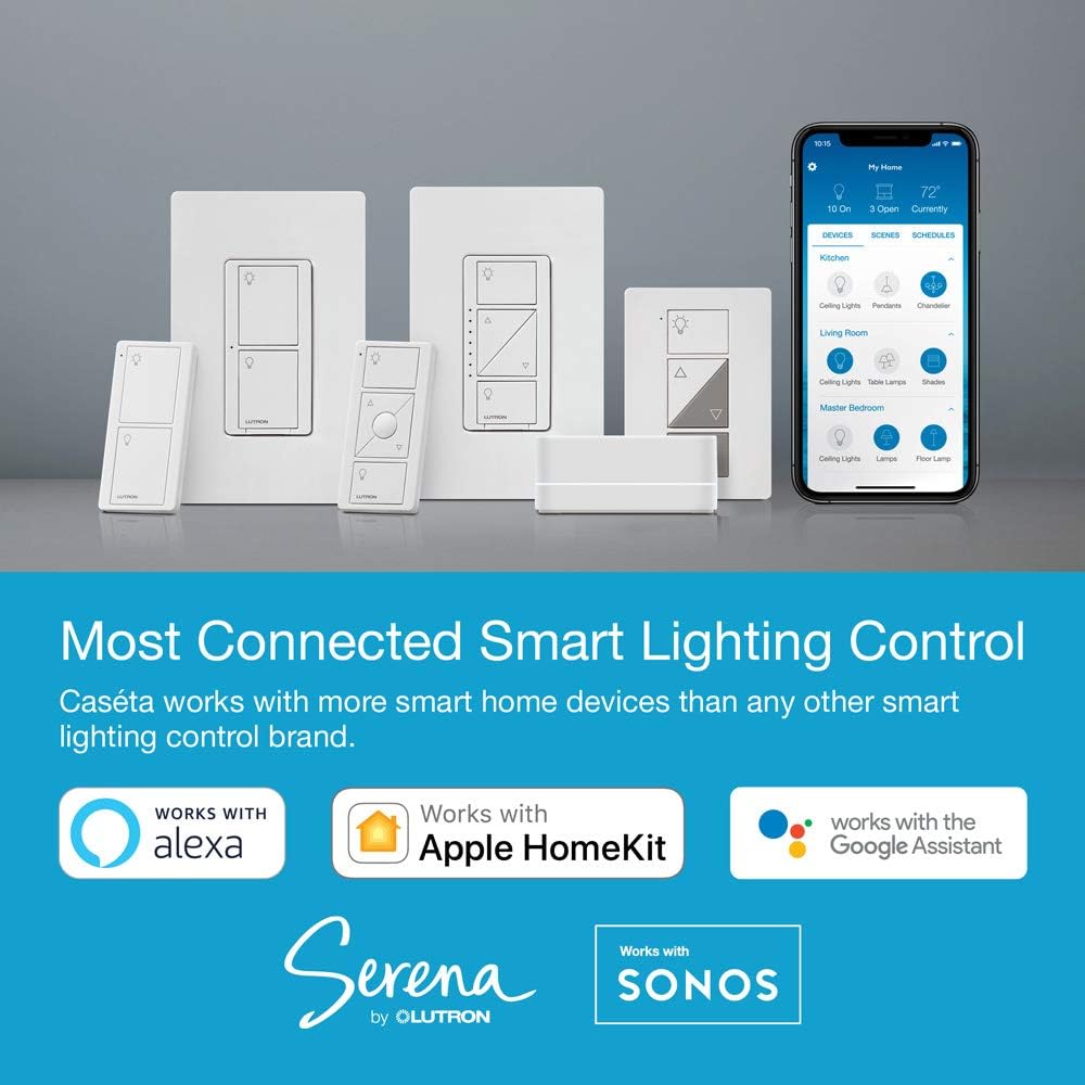 Lutron Caseta Wireless Smart Bridge | Works with Alexa, Apple HomeKit, and the Google Assistant | L-BDG2-WH | White - - 