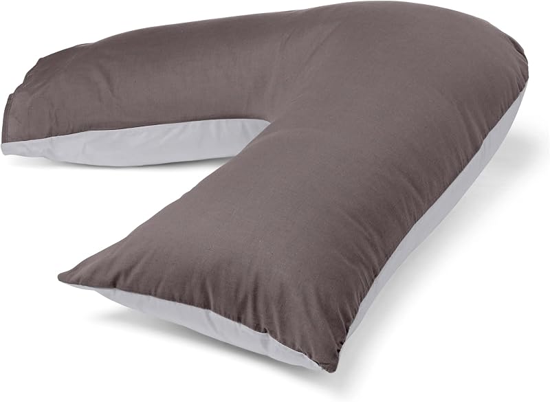 C Stores Orthopaedic V-Shaped Pillow Charcoal Grey 2 Tone Cover