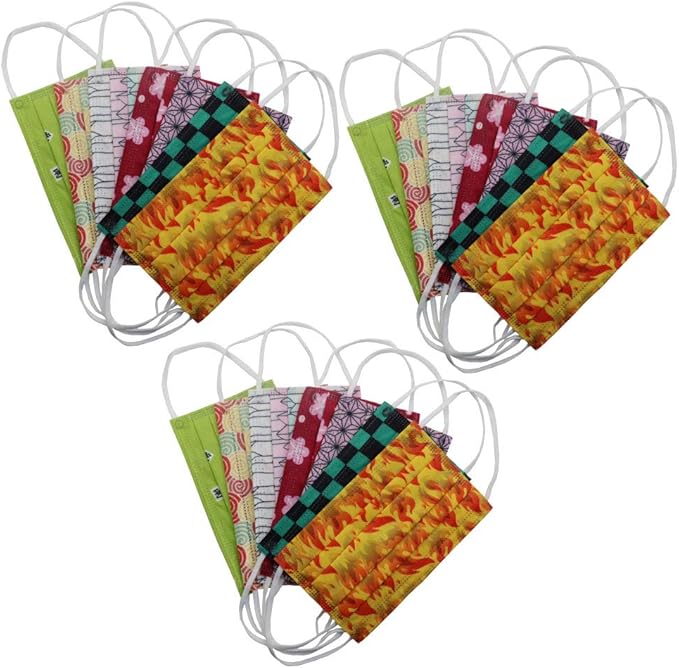 Amazon Co Jp 和柄マスク 男性用 女性用 3袋21枚入り 小さめサイズ 柄 オシャレ おしゃれ メンズ レディース 和柄七選マスク其ノ弐 服 ファッション小物