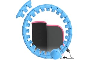 Weighted Hula Hoop for Adults | Smart Waist Exercise Ring with Sweat Belt for Effective Weight Loss | 47-Inch 24 Detachable L