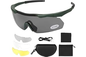 xaegistac Tactical Eyewear 3 Interchangeable Lenses Outdoor Unisex Shooting Glasses