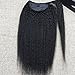 Fshine 26 inch Natural Black Human Hair Ponytail Extension for Long Hair Kinky Straight One Piece 100g