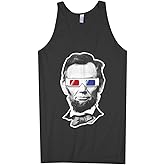 Threadrock Men's Abraham Lincoln 3D Glasses Tank Top