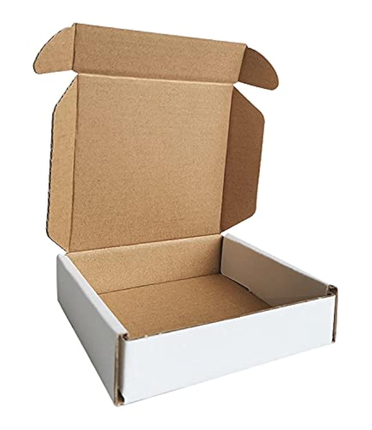 CH-BOX 50 Pack 10x10x2.5cm (4x4x1'') Small Corrugated Cardboard Postal Boxes White for Shipping Mailing Packaging Royal Mail Small Parcel