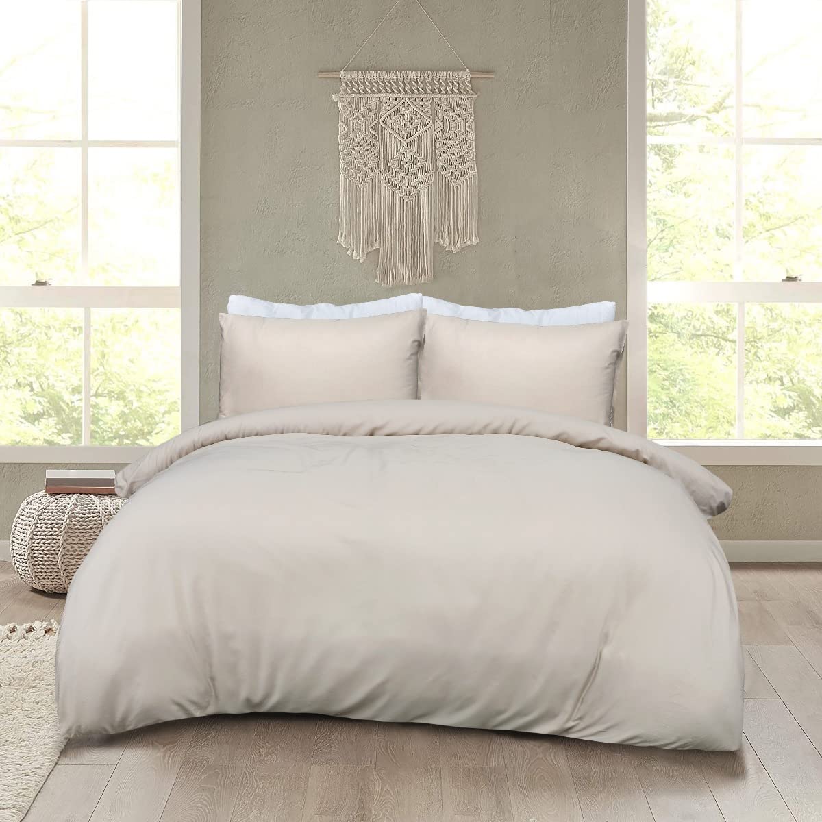 Sleepdown Duvet Cover Set, Natural, King