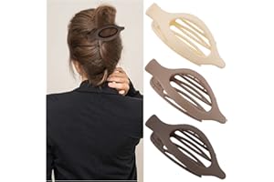 ATODEN Flat Hair Clips for Thick and Thin Hair - Matte Large Alligator Clips, Duck Billed Barrettes, Neutral Hair Claw Clips 
