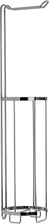 Croydex Freestanding Toilet Roll Holder Chrome Plated Bathroom Storage Caddy view 3