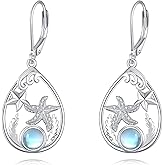 Ocean Theme Earrings for Women Girls 925 Sterling Silver Anchor/Turtle/Starfish Earrings Summer Jewelry Gifts