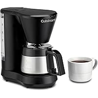 Cuisinart 5-Cup Coffeemaker with Stainless Steel Carafe, Removable Water Reservoir, Black (DCC-5570C)
