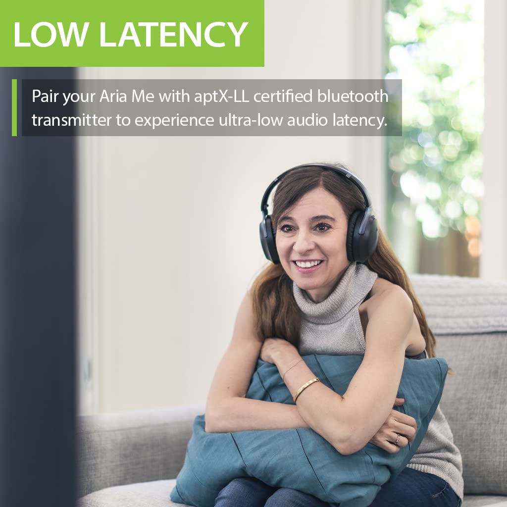 Avantree Oasis Plus & Aria Me: aptX Low Latency & HD Bluetooth Transmitter for TV & Wireless Headphones Personalized Sound w/App, Noise Cancelling, Charging Stand, aptX HD Low Latency
