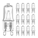 G9 Bulb, 12 Pack G9 Halogen Light Bulbs 2 Pin Base